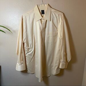 Joseph & Feiss Yellow Long Sleeve Men's Dress Shirt 17 32/33 Button Front